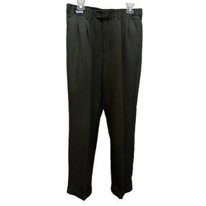 Savane‎ Mens 32 X 32 Expandable Waistband Dk Green Cuffed Dress Pants